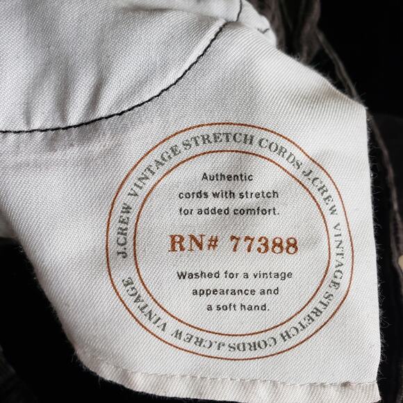 VTG J Crew Pants Womens 2 Brown Corduroy Low Rise Y2K Tailored Trousers 29x30 - Picture 10 of 10